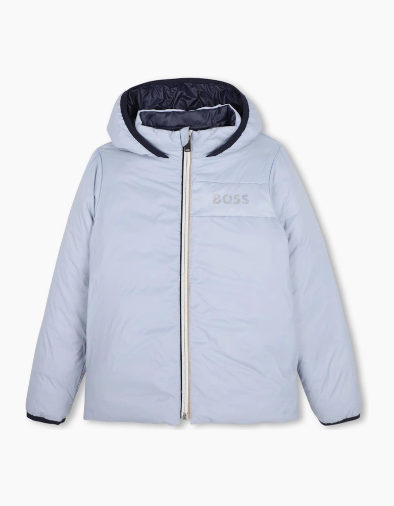 BOSS BOY NAVY/PALE BLUE REVERSIBLE PUFFER JACKET J53439