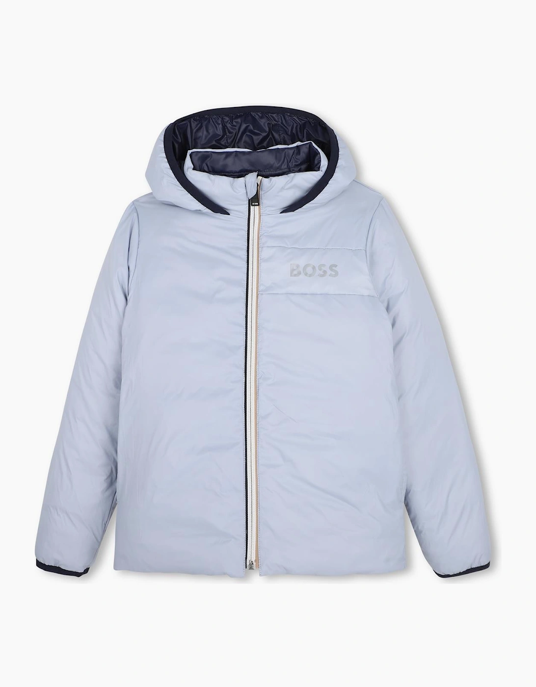 BOSS BOY NAVY/PALE BLUE REVERSIBLE PUFFER JACKET J53439