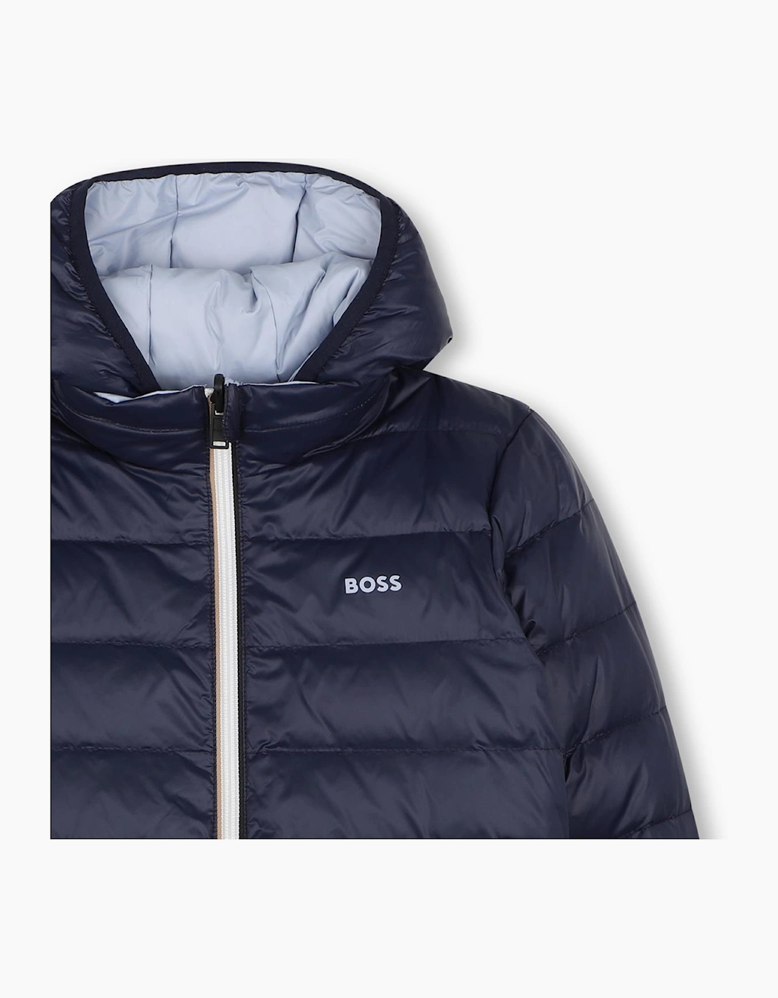 BOSS BOY NAVY/PALE BLUE REVERSIBLE PUFFER JACKET J53439