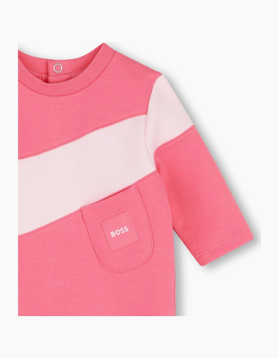 BOSS NB GIRL PINK BABY GROW J53325