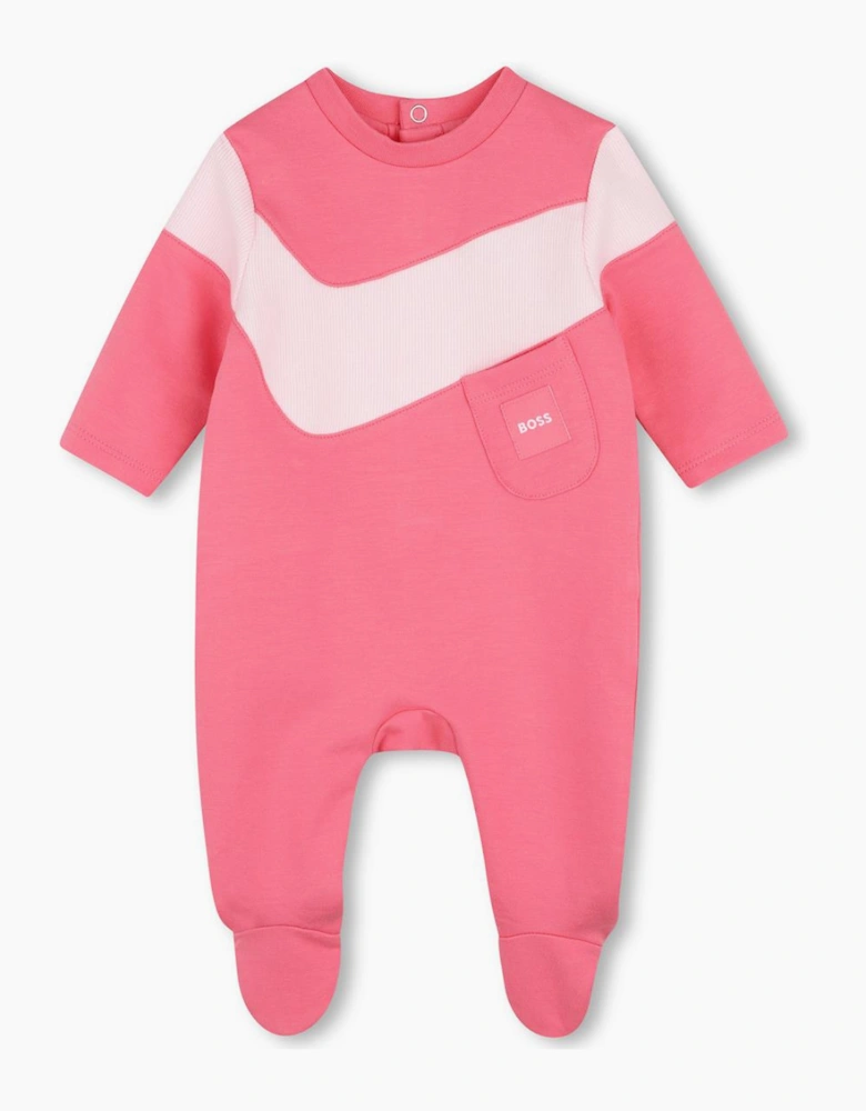 BOSS NB GIRL PINK BABY GROW J53325