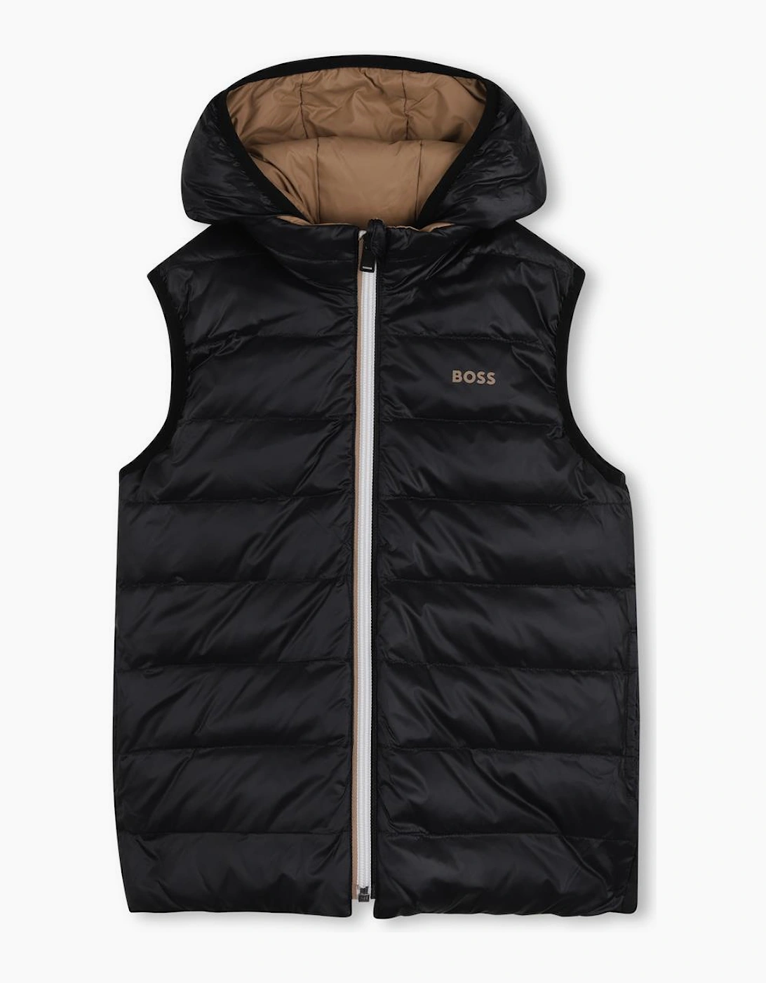BOSS BOY BEIGE REVERSIBLE BODY WARMER/GILET J53436