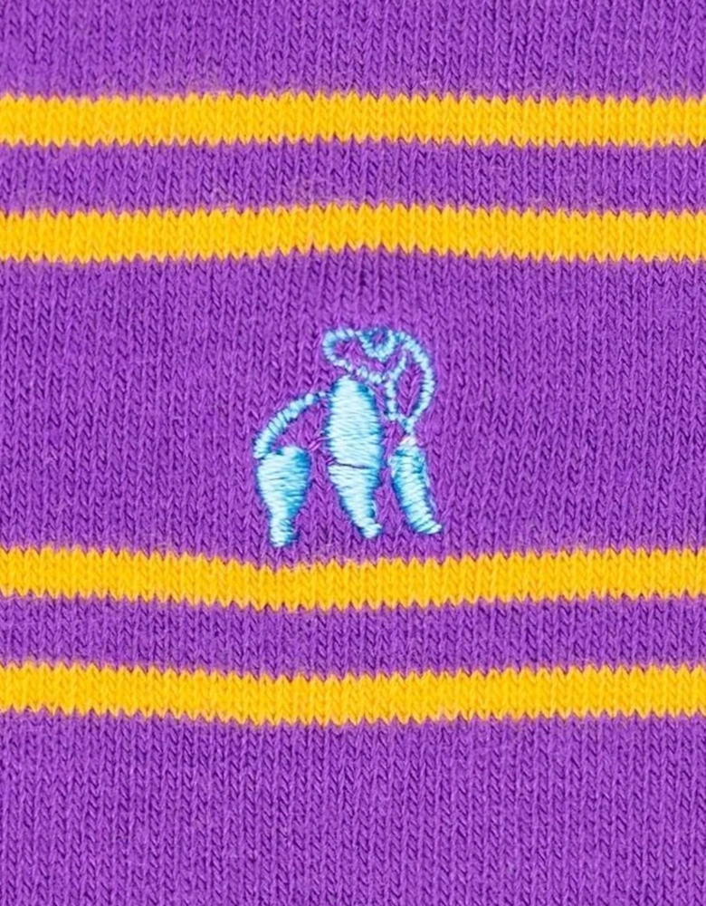 SWOLE PANDA BAMBOO SOCKS LILAC ORANGE STRIPE
