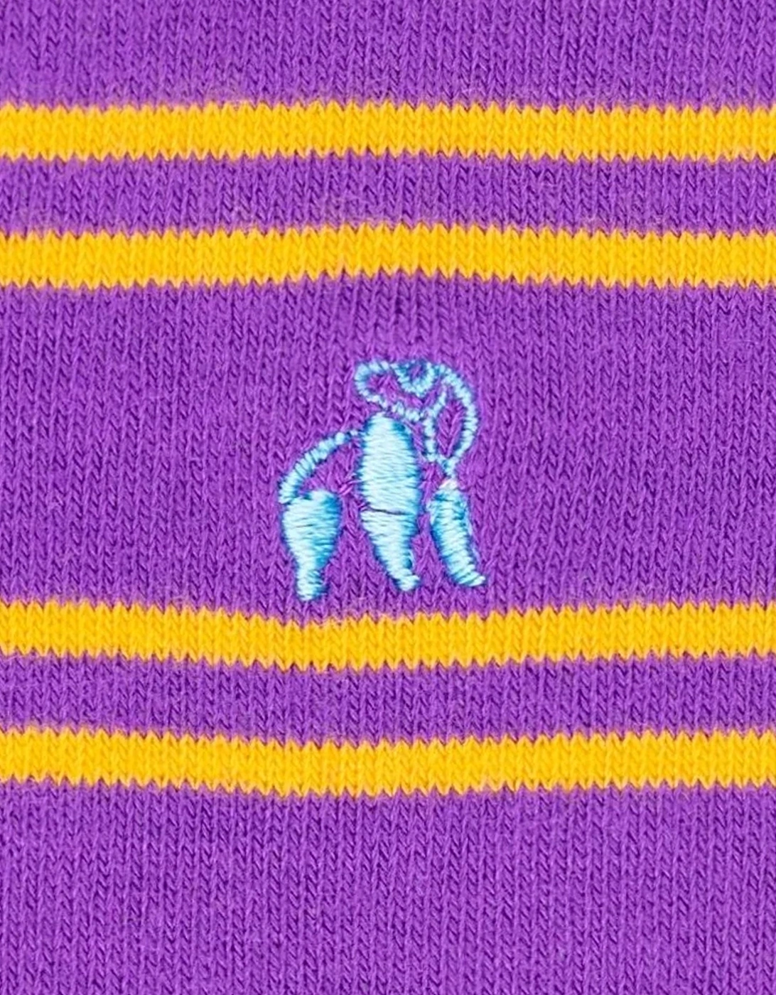 SWOLE PANDA BAMBOO SOCKS LILAC ORANGE STRIPE