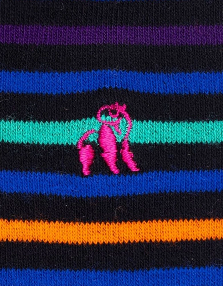 SWOLE PANDA BAMBOO SOCKS NAVY /LIME STRIPE