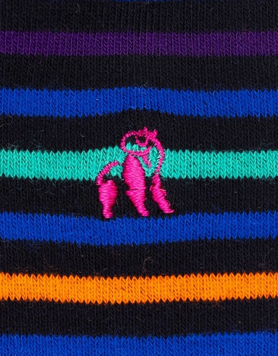 SWOLE PANDA BAMBOO SOCKS NAVY /LIME STRIPE