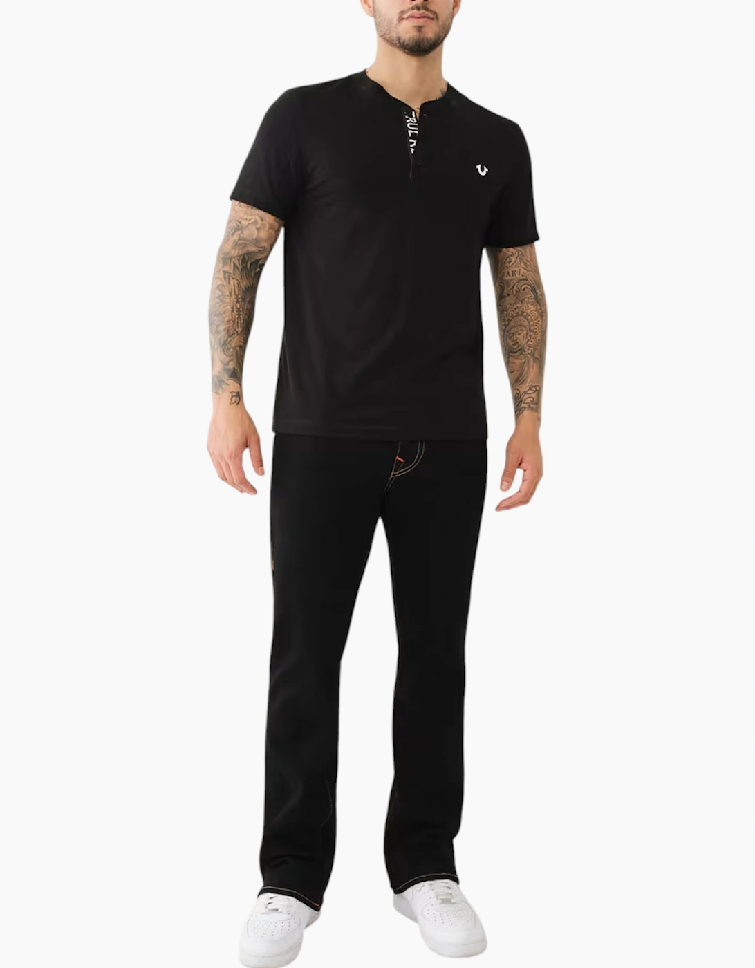 True Religion 108426 Mens Henley T Shirt