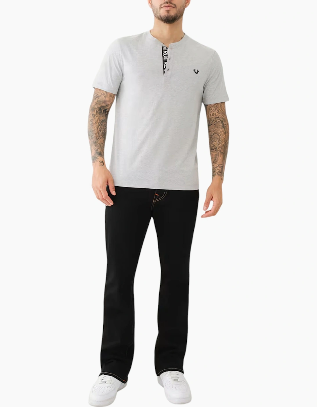 True Religion 108426 Mens Henley T Shirt
