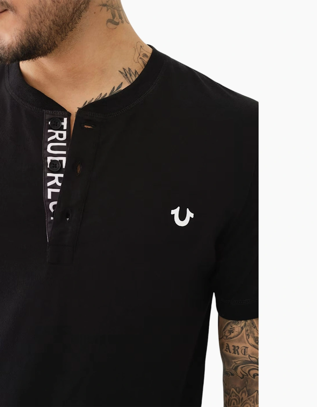 True Religion 108426 Mens Henley T Shirt