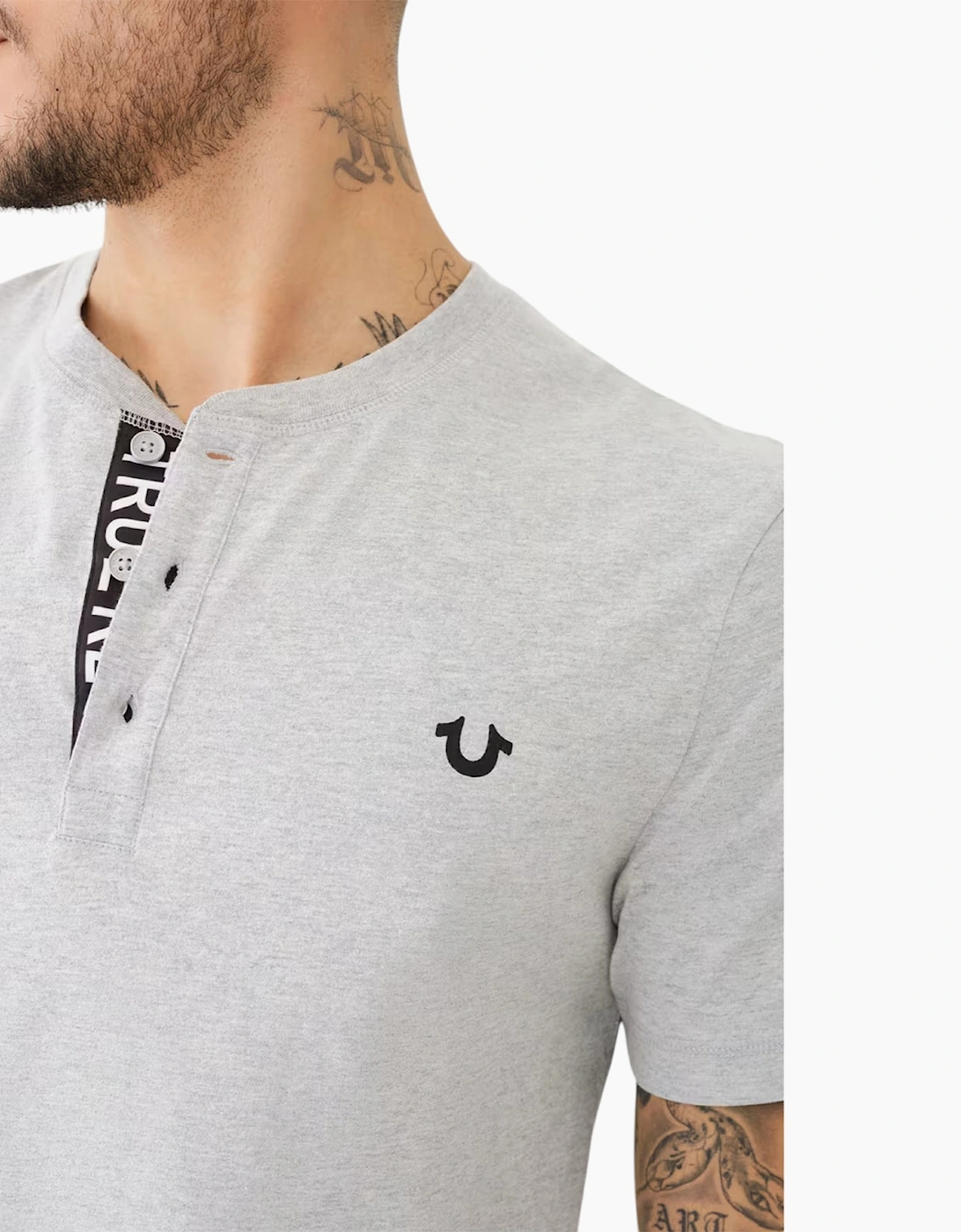 True Religion 108426 Mens Henley T Shirt
