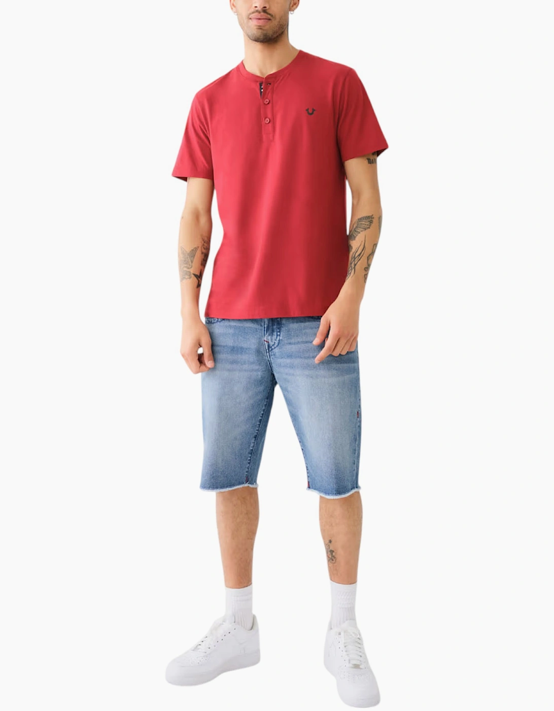 True Religion 108426 Mens Henley T Shirt