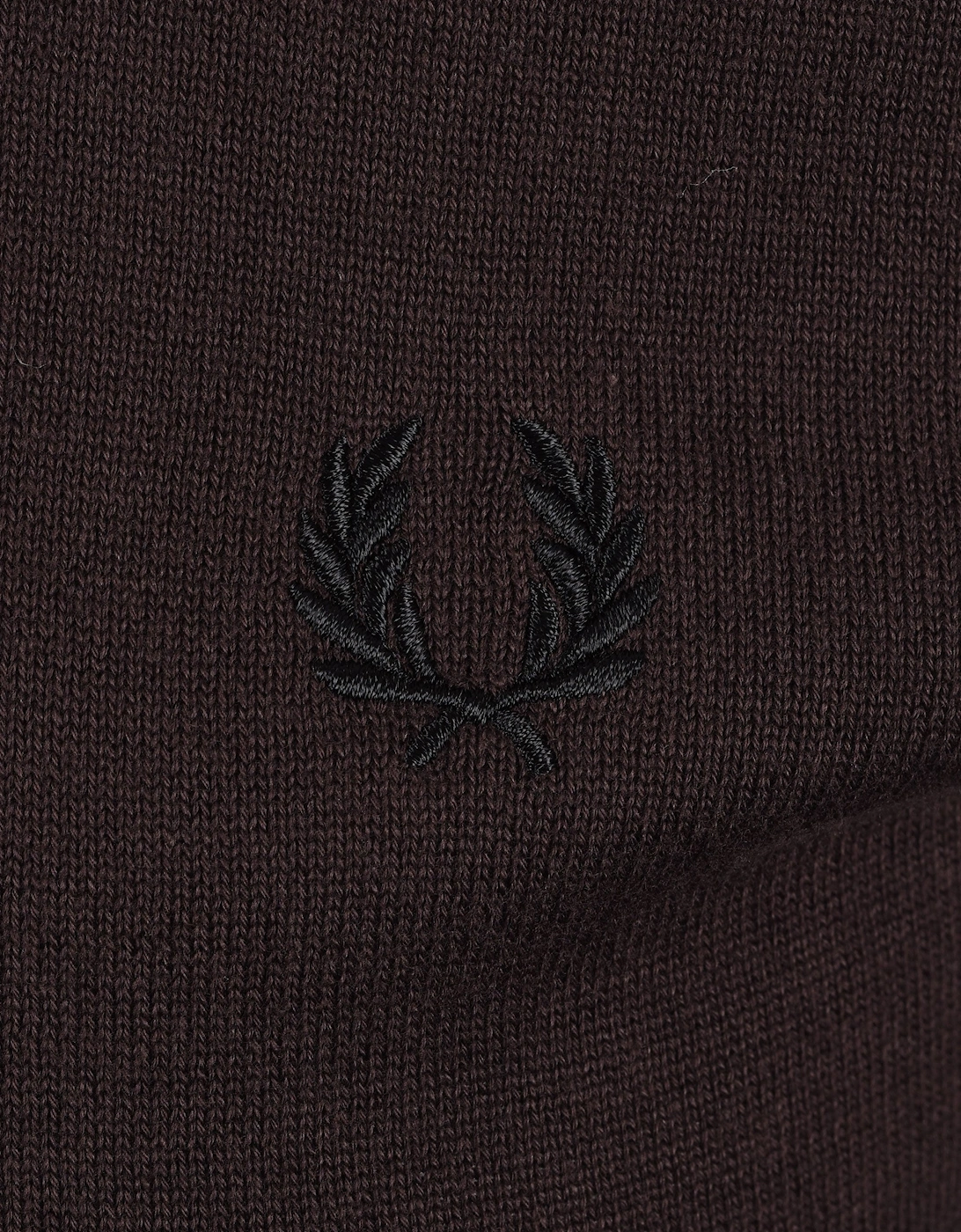 FRED PERRY COTTON KNITTED SHIRT RICH BROWN