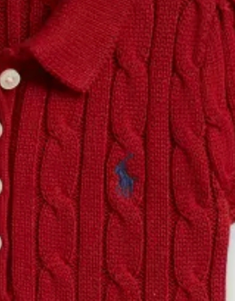RALPH LAUREN GIRL RED CABLE KNIT DRESS 16526502