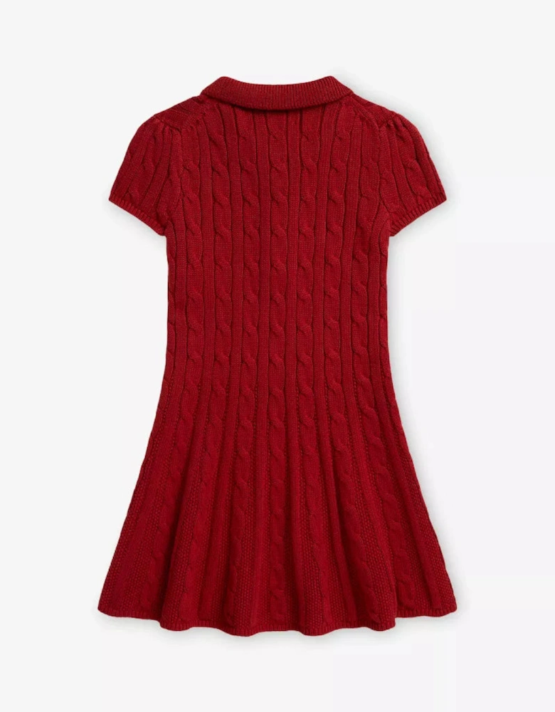 RALPH LAUREN GIRL RED CABLE KNIT DRESS 16526502