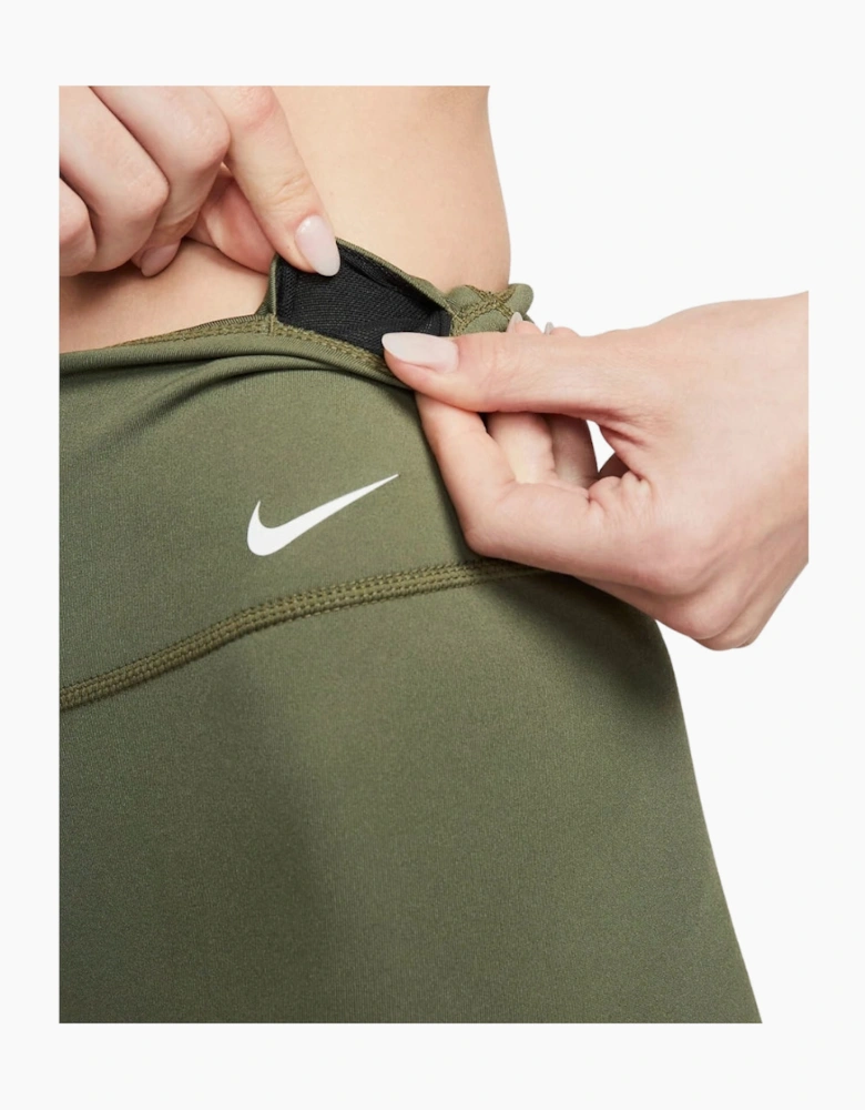 Women's Nike Dri-fit Mid-Rise Brief-Lined Green Shorts