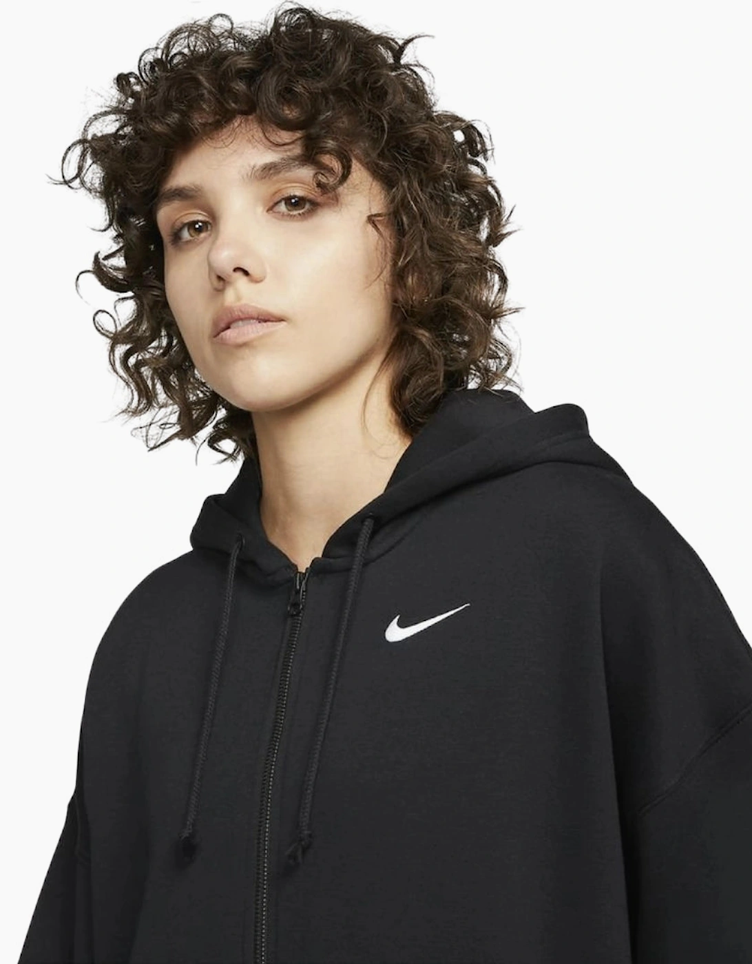 Nike Essentials Oversized Full Zip Black Hoodie