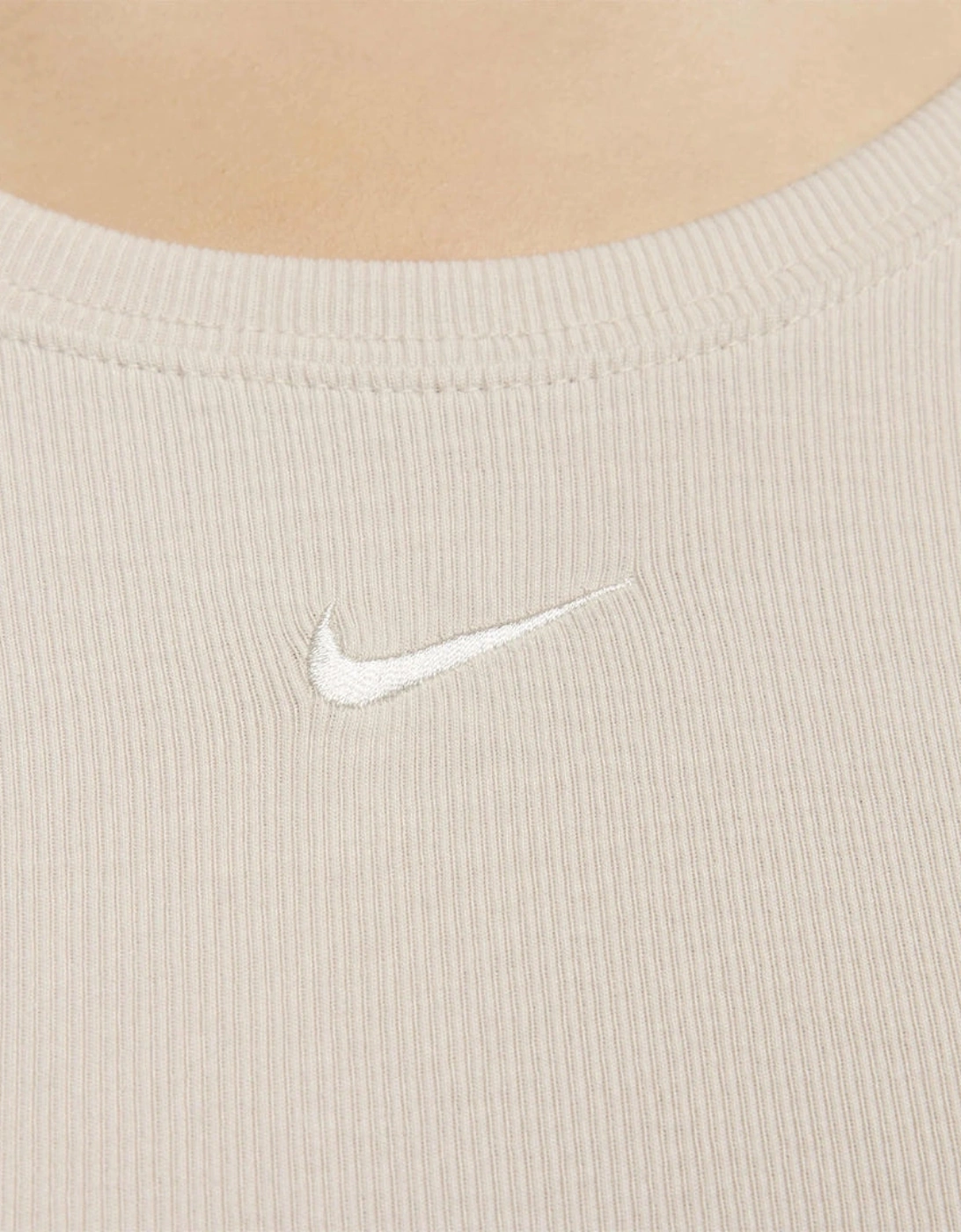 Nike Women's Tight Scoop-Back Mini-Rib Light Orewood Brown Top