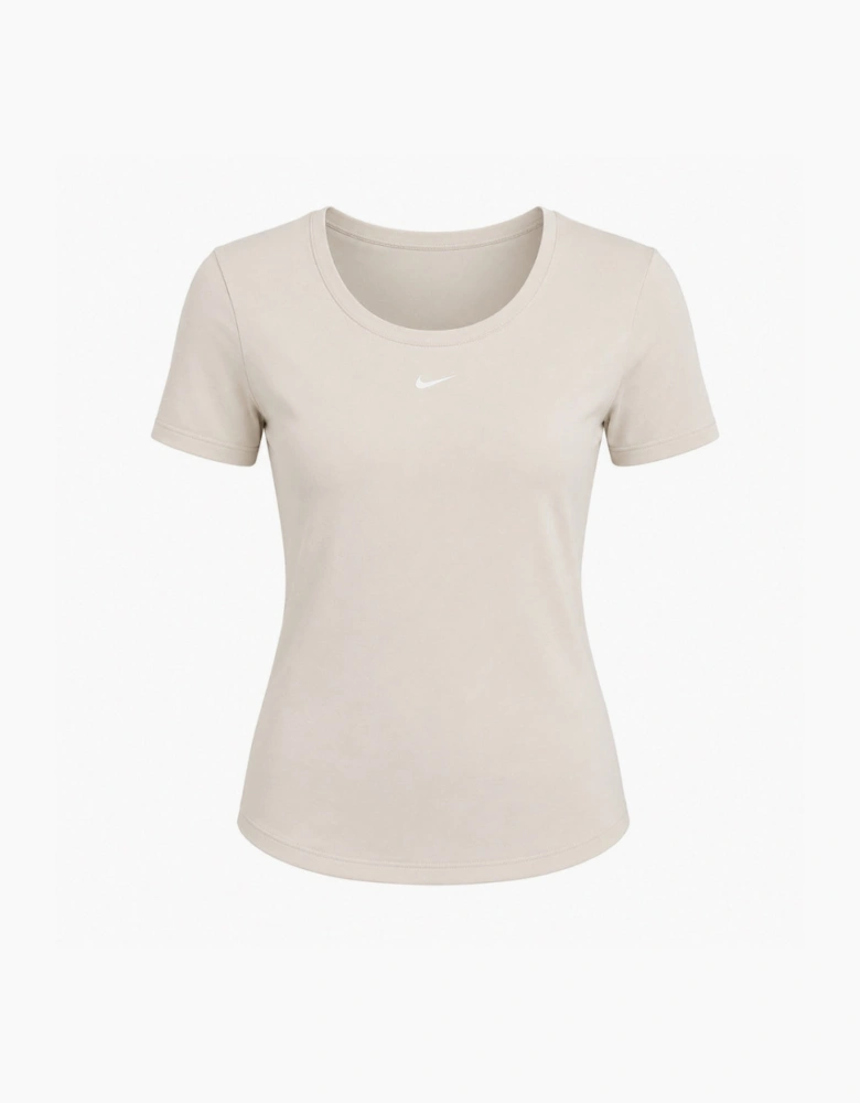 Nike Women's Tight Scoop-Back Mini-Rib Light Orewood Brown Top