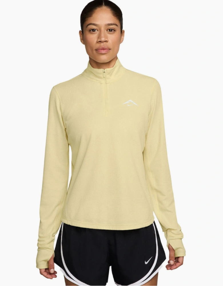 Nike Dri-FIT Trail Longsleeve 1/2-Zip Yellow Top