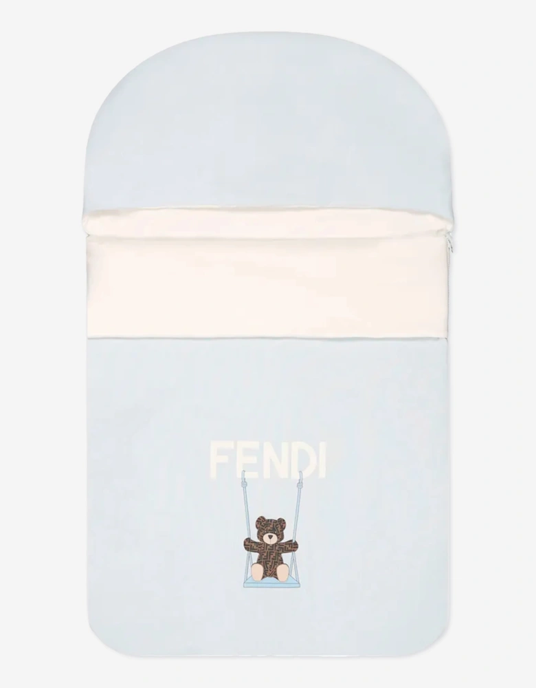 Fendi Baby Boys Bear Logo Nest in Blue (78cm)