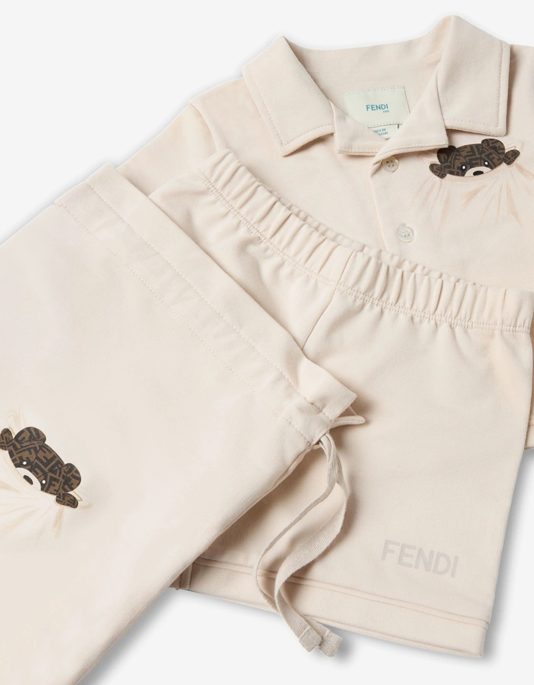 Fendi Baby Bear Short Pyjama Set in Beige