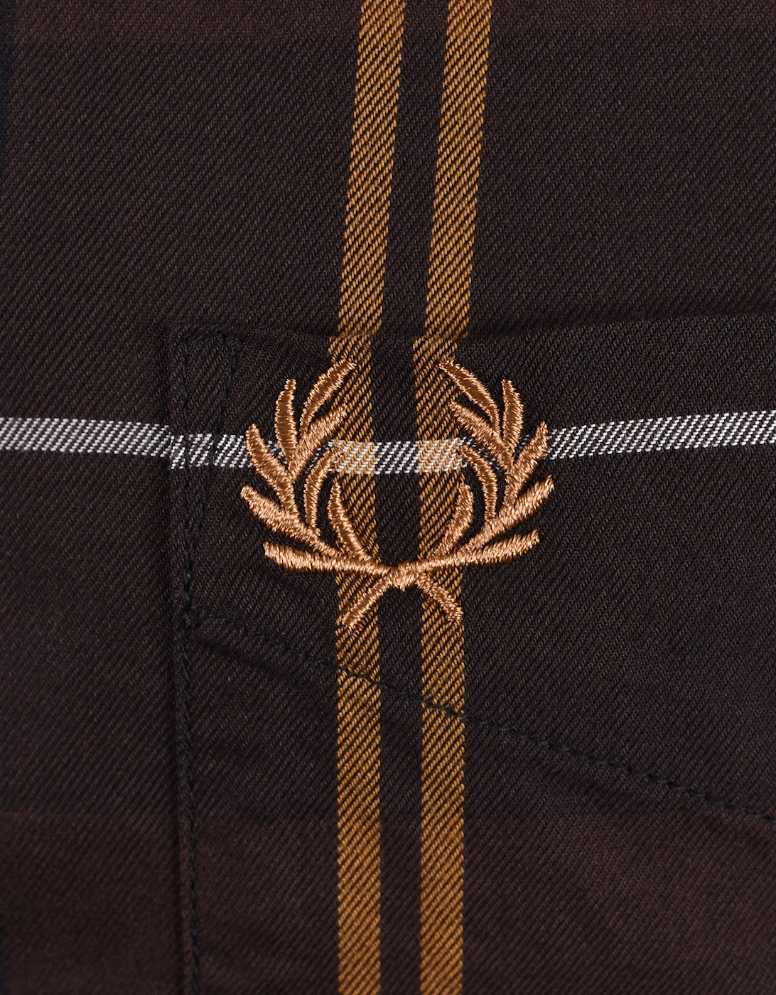 FRED PERRY TWILL TARTAN SHIRT RICH BROWN