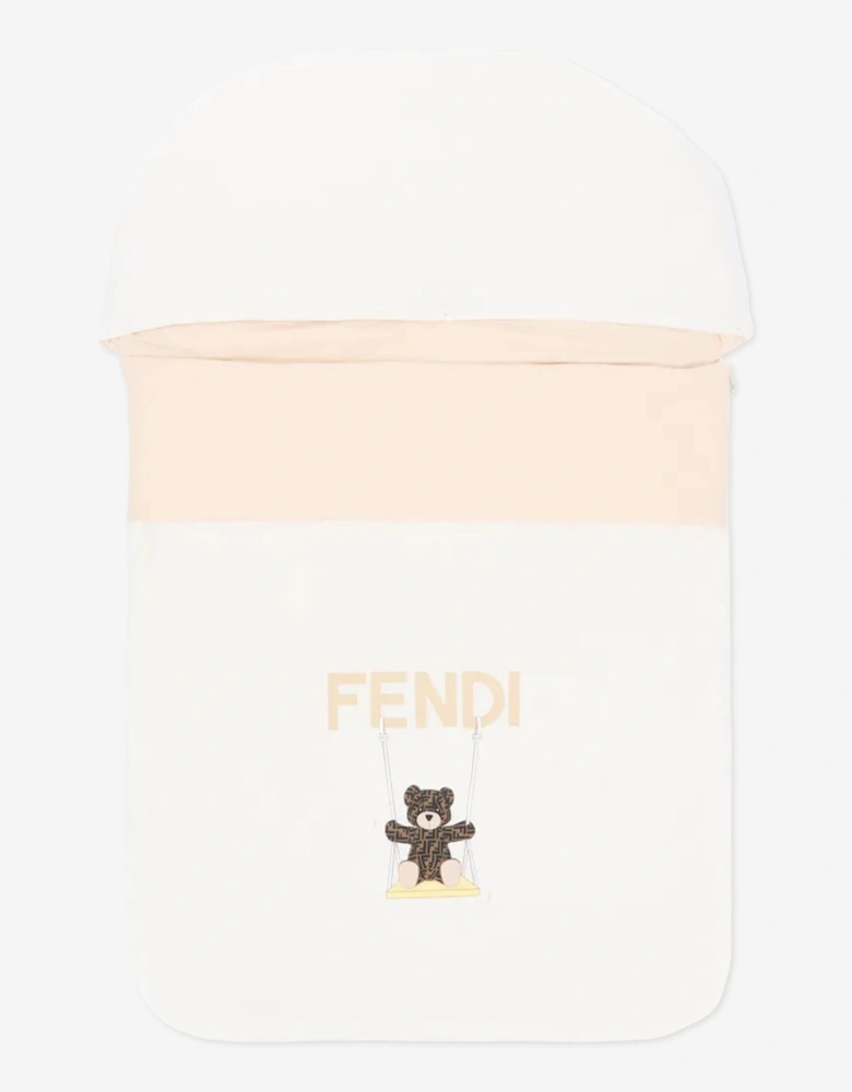 Fendi Baby Bear Logo Nest in White (78cm)