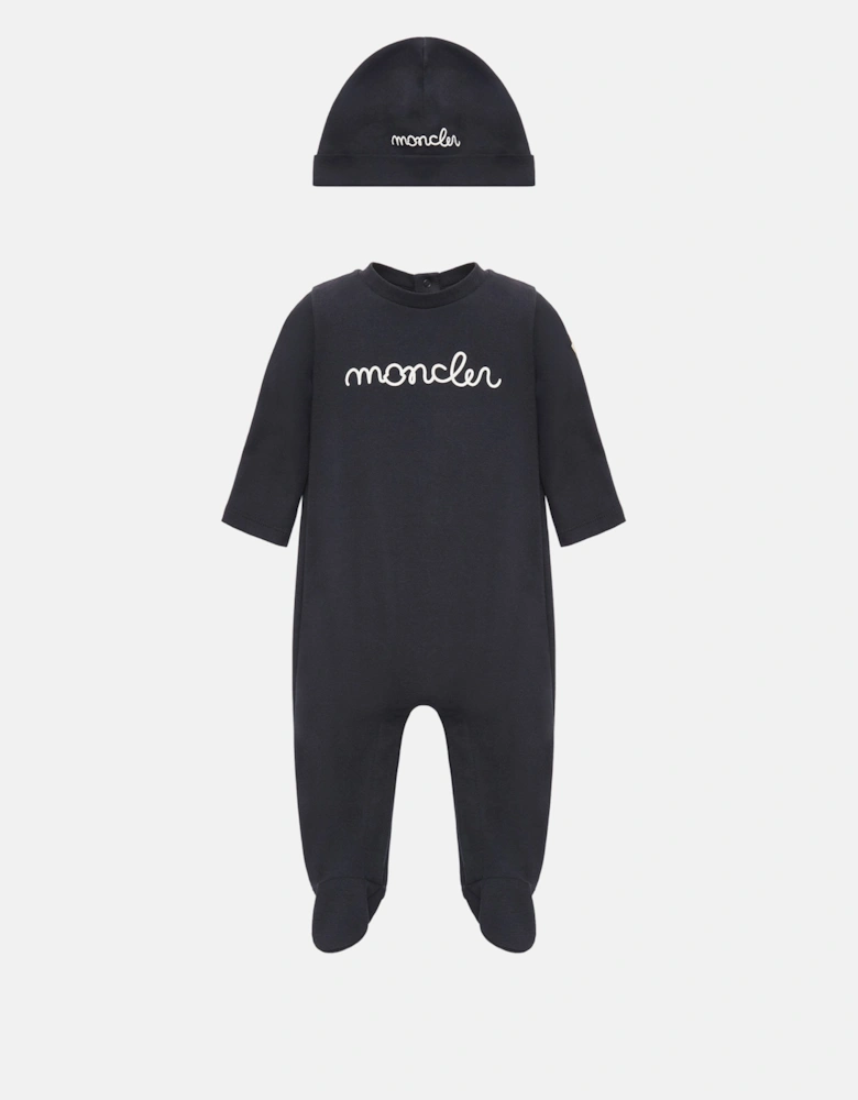 Baby Grow + Hat Set Navy