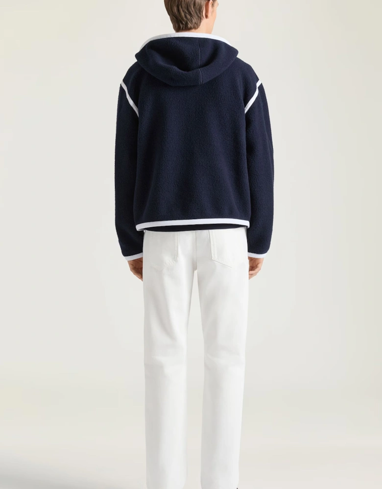 Drop Shoulder Wool Jacket Blue