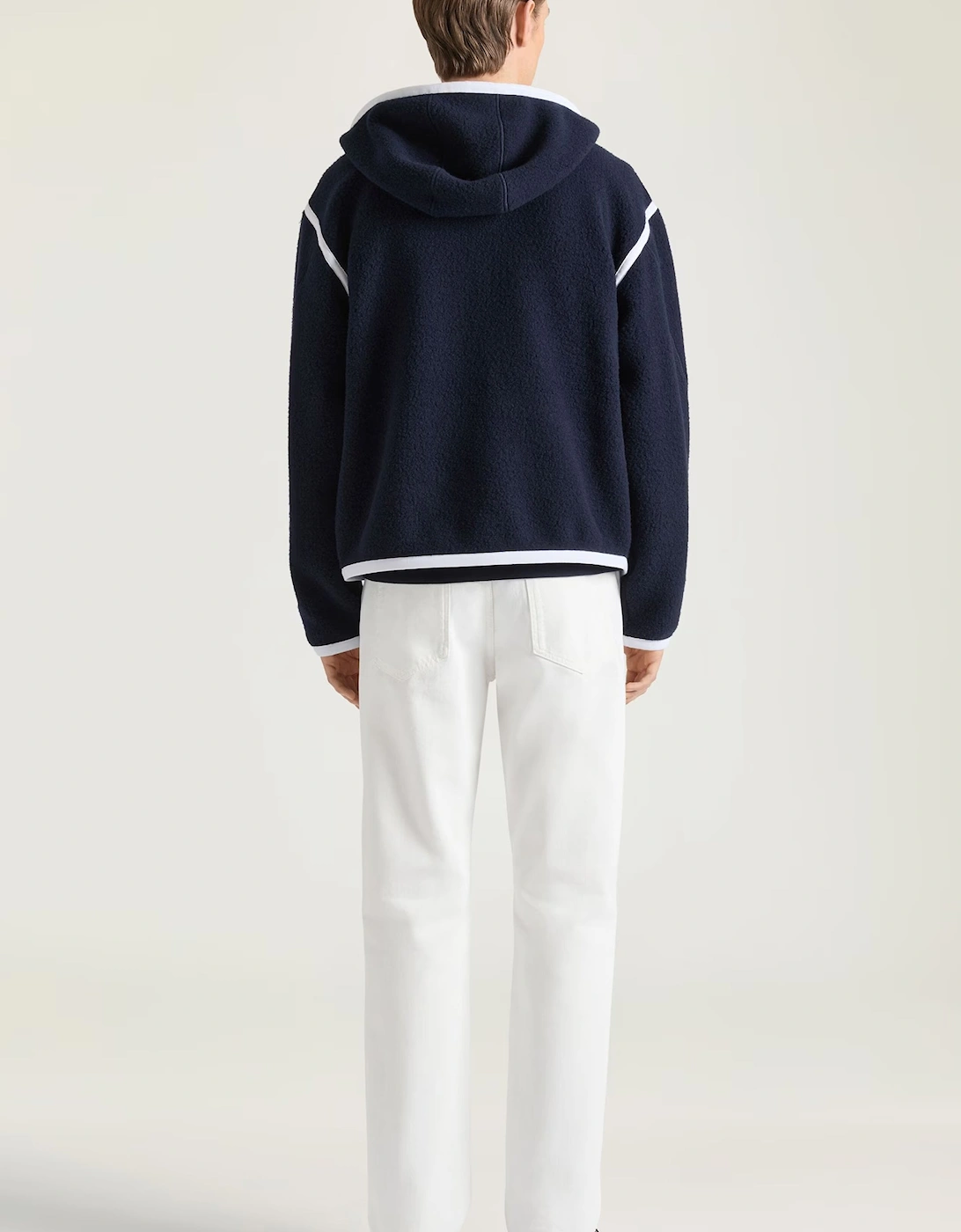 Drop Shoulder Wool Jacket Blue