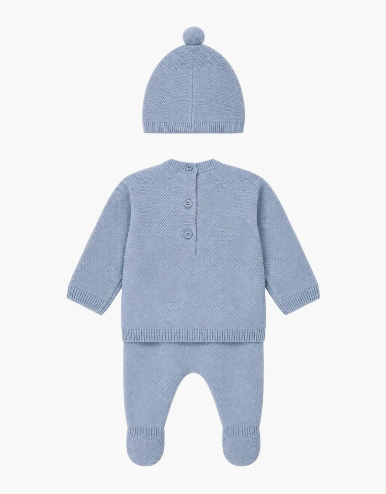 Boys Blue Cable Knit Pant Set