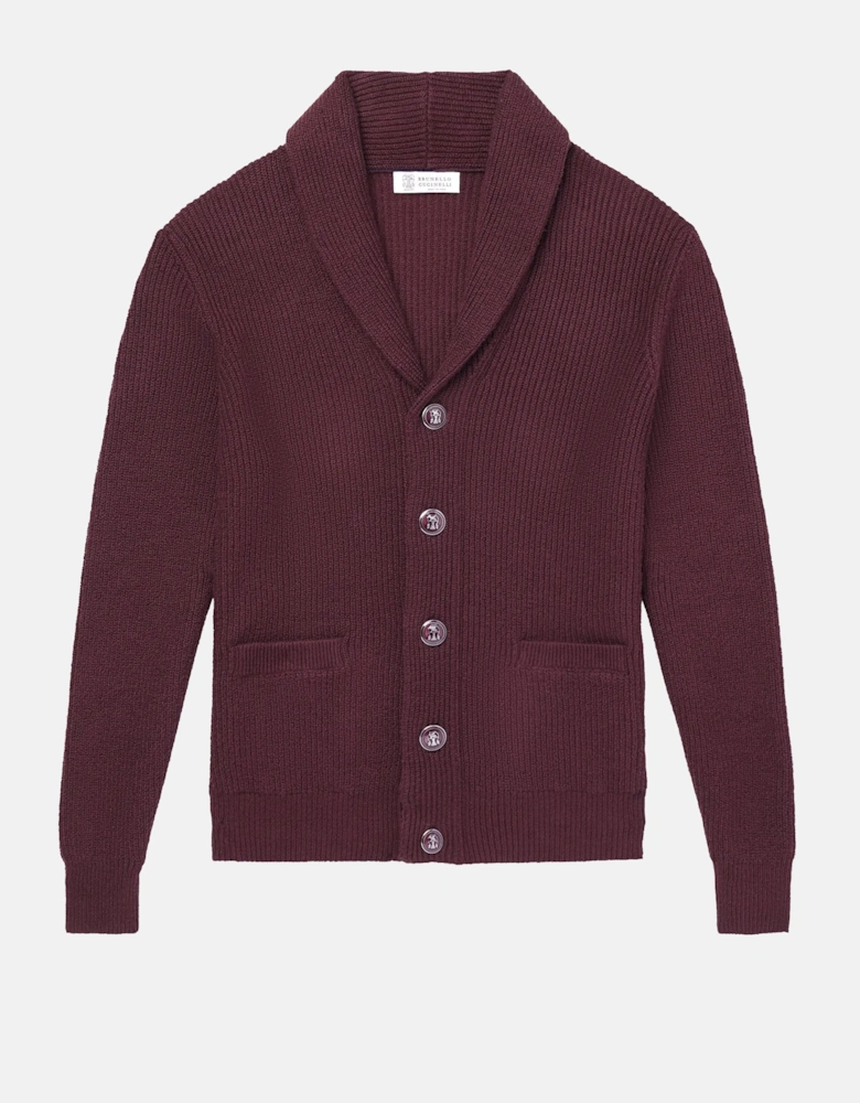 Shawl Neck Cardigan Burgundy