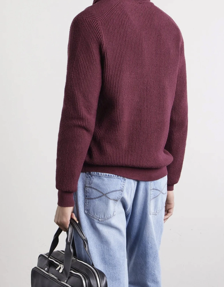 Shawl Neck Cardigan Burgundy