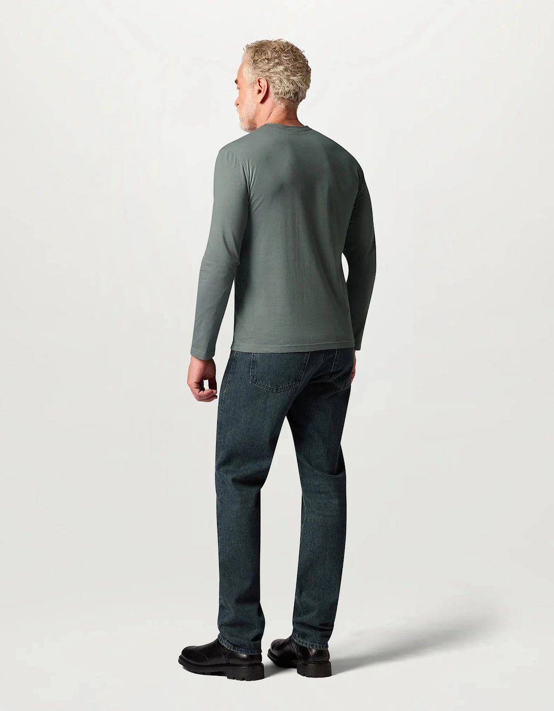 Belstaff Mens Long Sleeved Logo T-Shirt - Atlantic Grey
