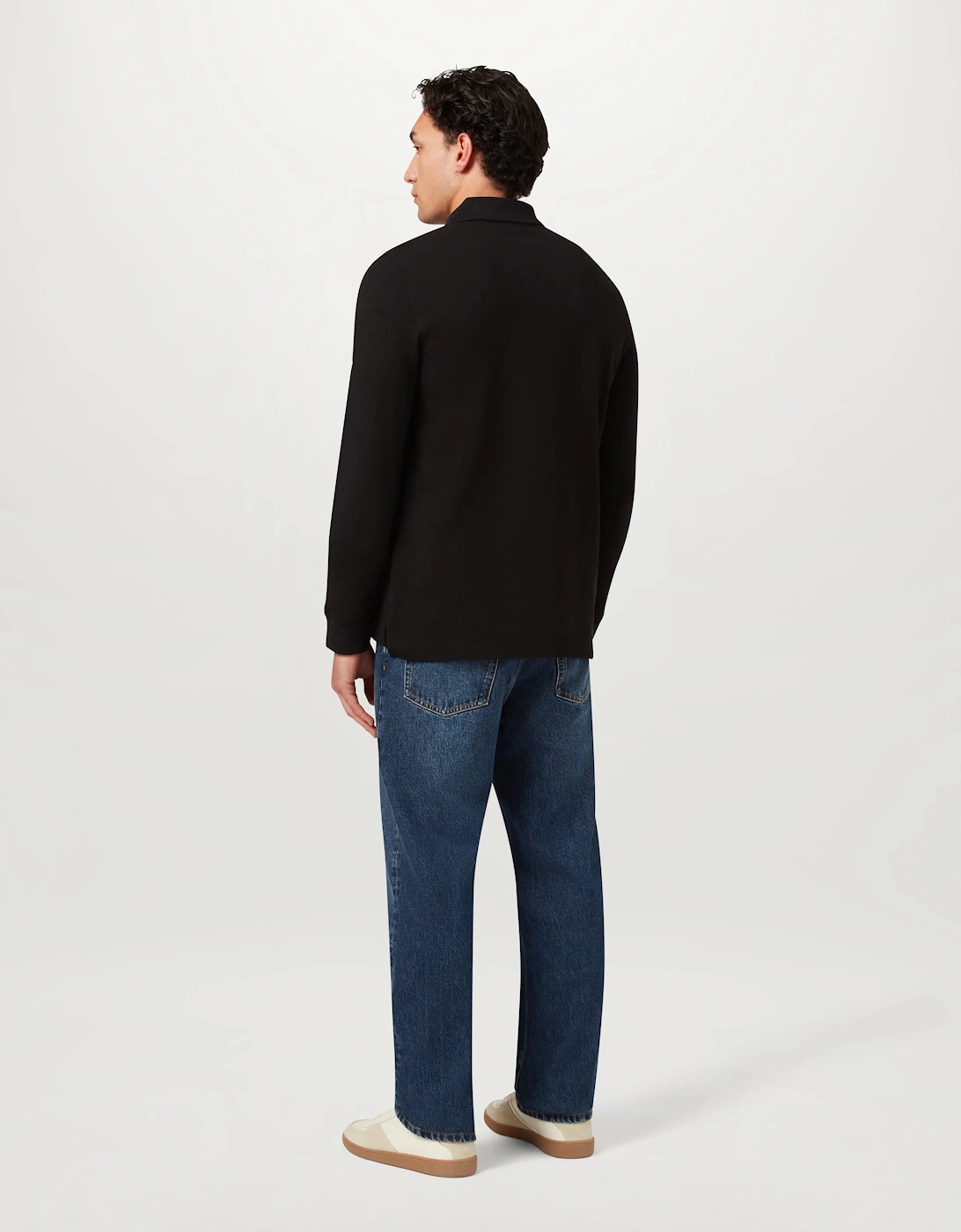 Belstaff Mens Long Sleeved Logo Polo - Black