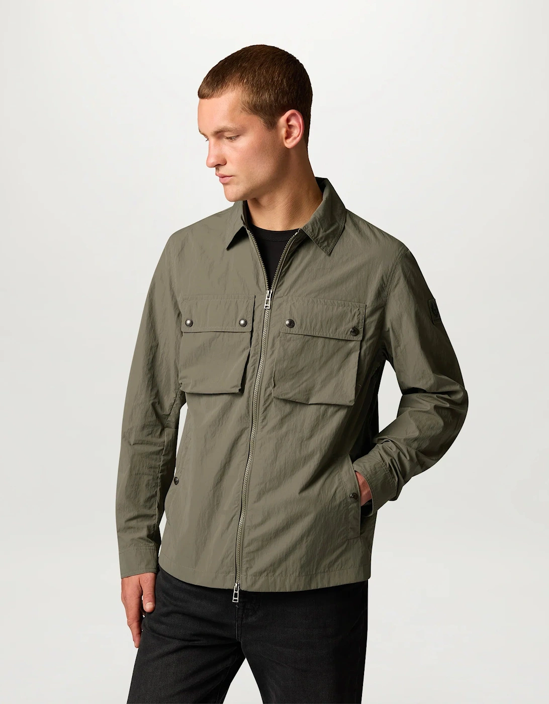 Belstaff Men's Green Tourer Overshirt - Khaki - Size L