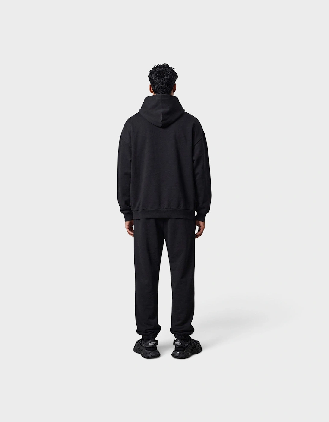 Cities Paris Wide Fit Logo Hoodie Black White