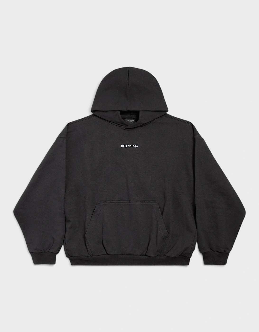 Logo Back Medium Fit Hoodie Black White