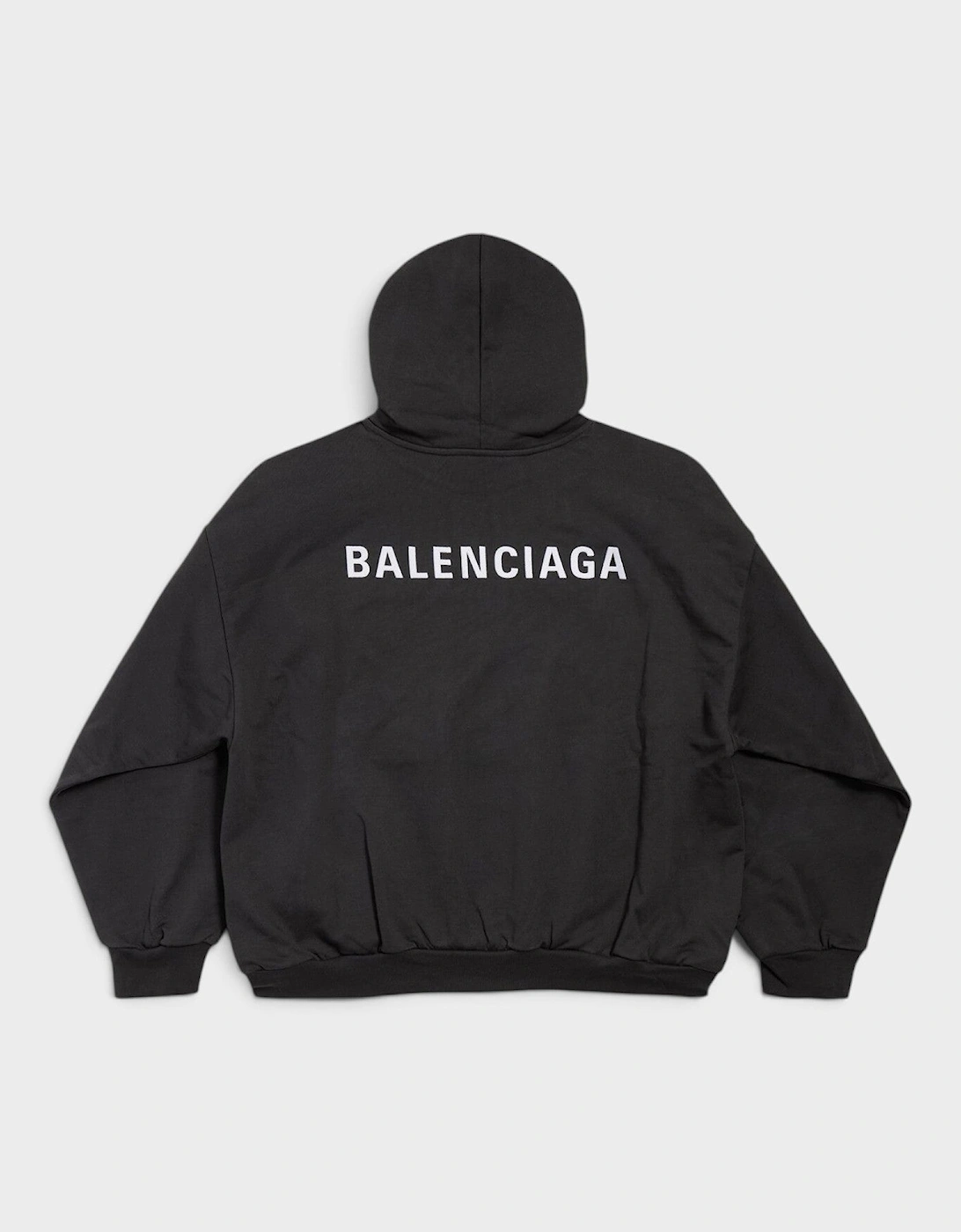 Logo Back Medium Fit Hoodie Black White