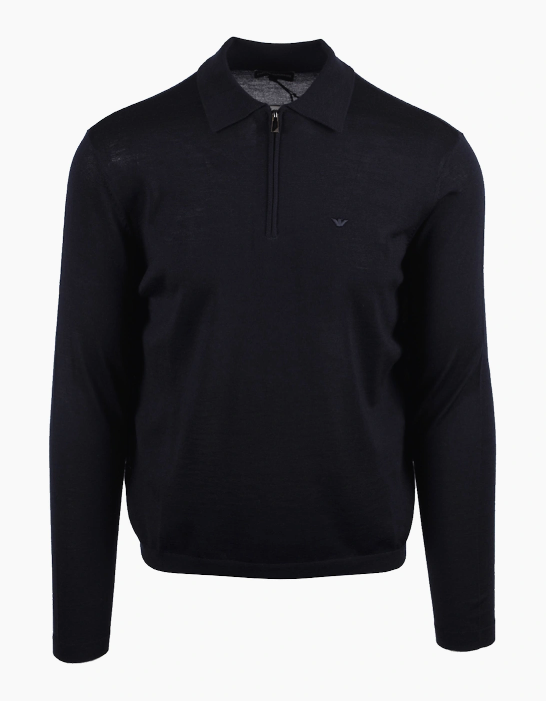 EMPORIO ARMANI ZIP KNITTED POLO NAVY