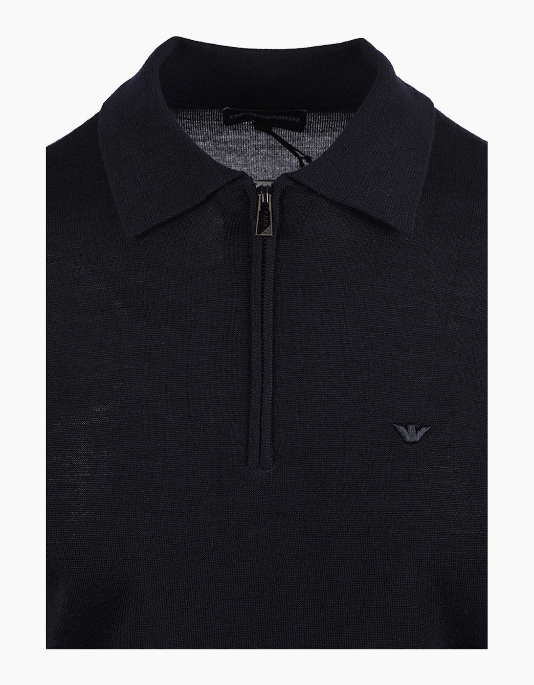 EMPORIO ARMANI ZIP KNITTED POLO NAVY