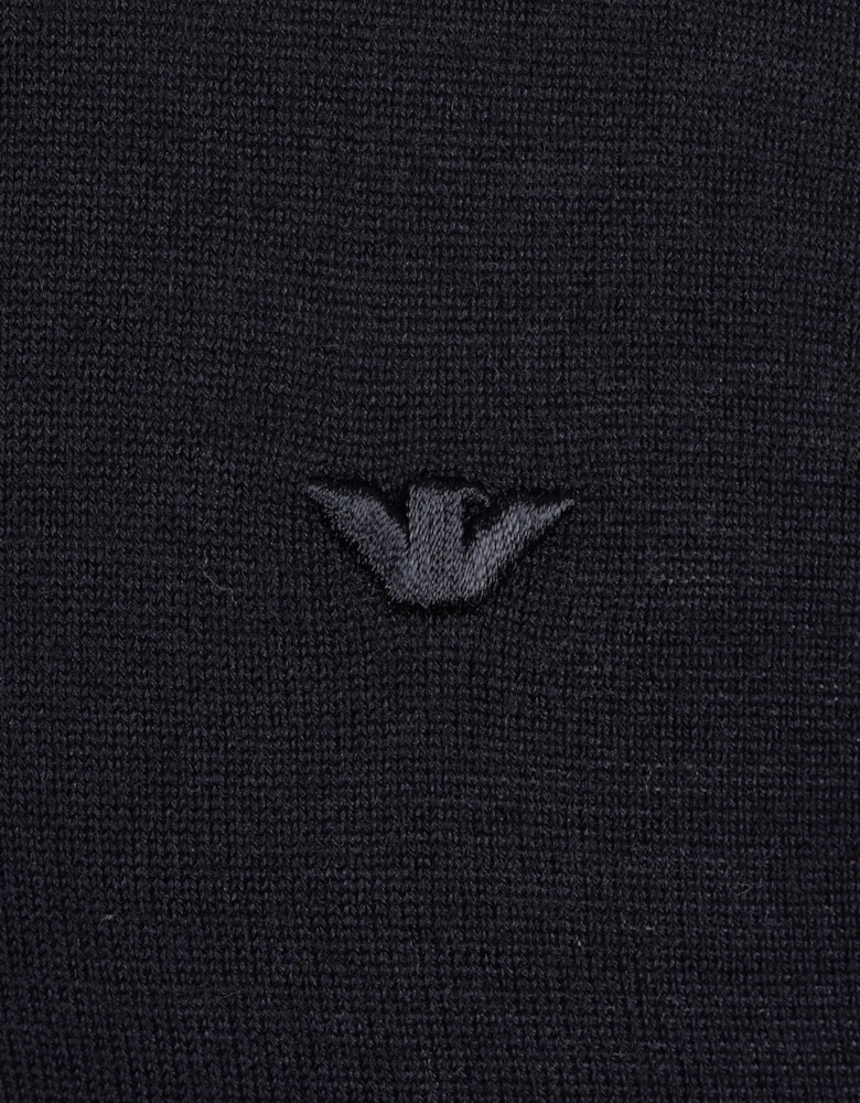 EMPORIO ARMANI ZIP KNITTED POLO NAVY