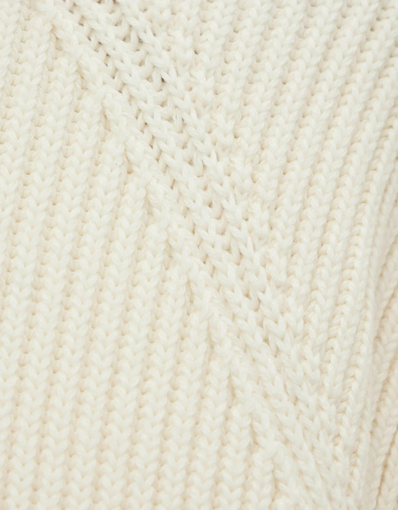 Weekend Offender Snetterton Rib funnel 1/4 zip knit Jumper IVORY