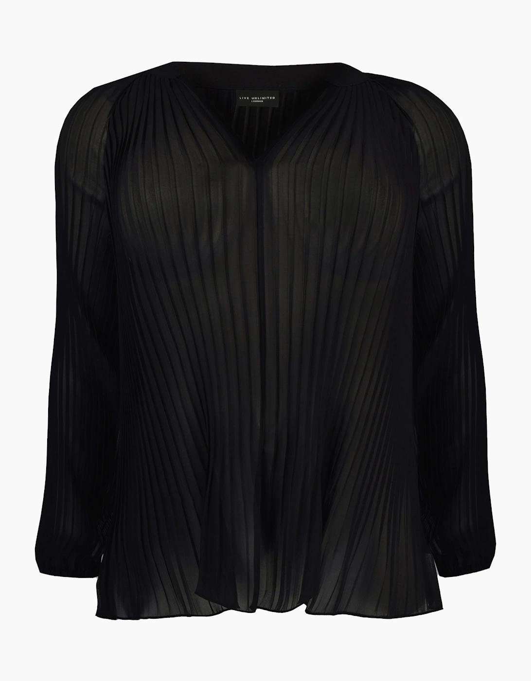 Black Pleated Boho Blouse