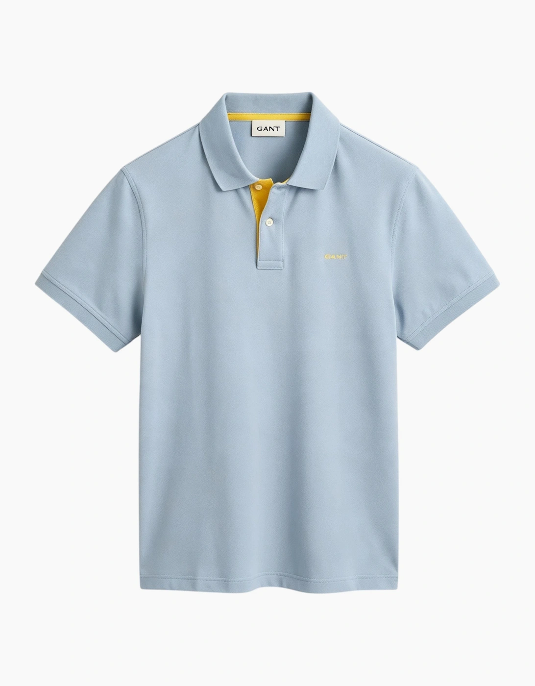 Gant Men's Blue Polo Shirt Contrast Short Sleeve Summer Polo Cotton - Size 44