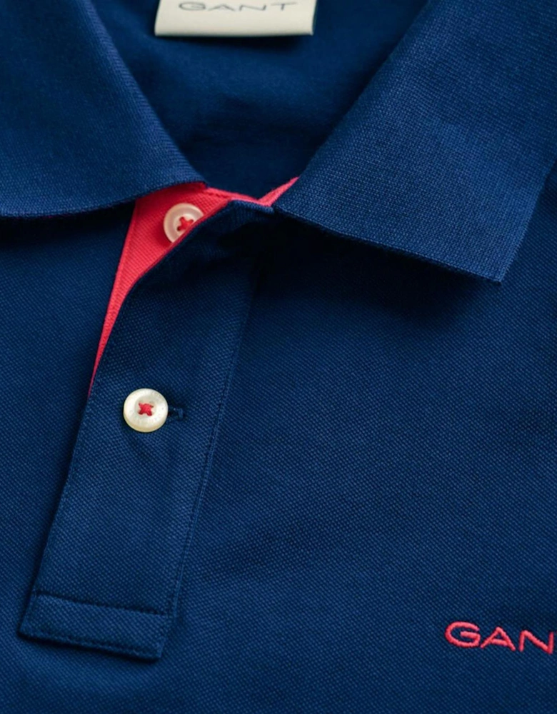 Gant Mens Polo Shirt Contrast Short Sleeve Summer Polo Cotton