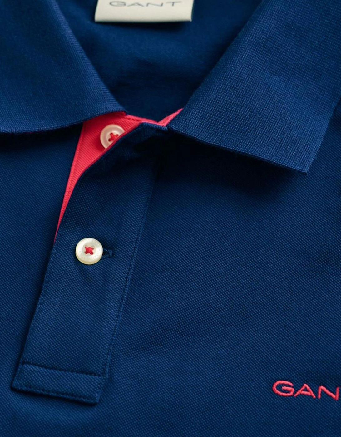 Gant Mens Polo Shirt Contrast Short Sleeve Summer Polo Cotton