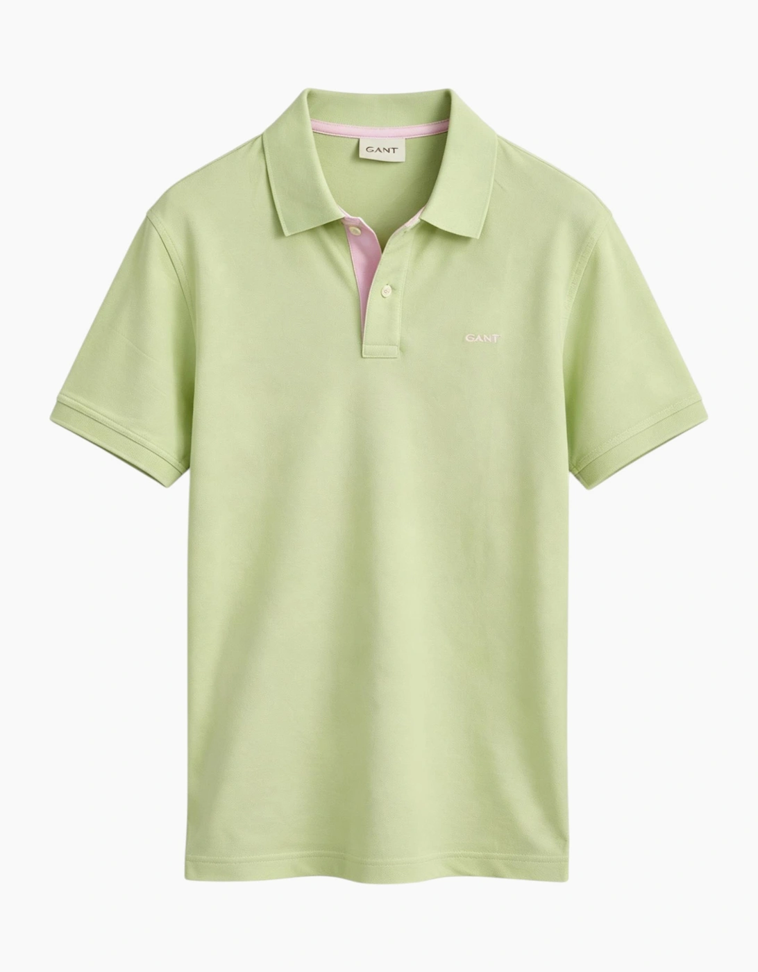 Gant Men's Gant Mens Polo Shirt Contrast Short Sleeve Summer Polo Cotton - Green