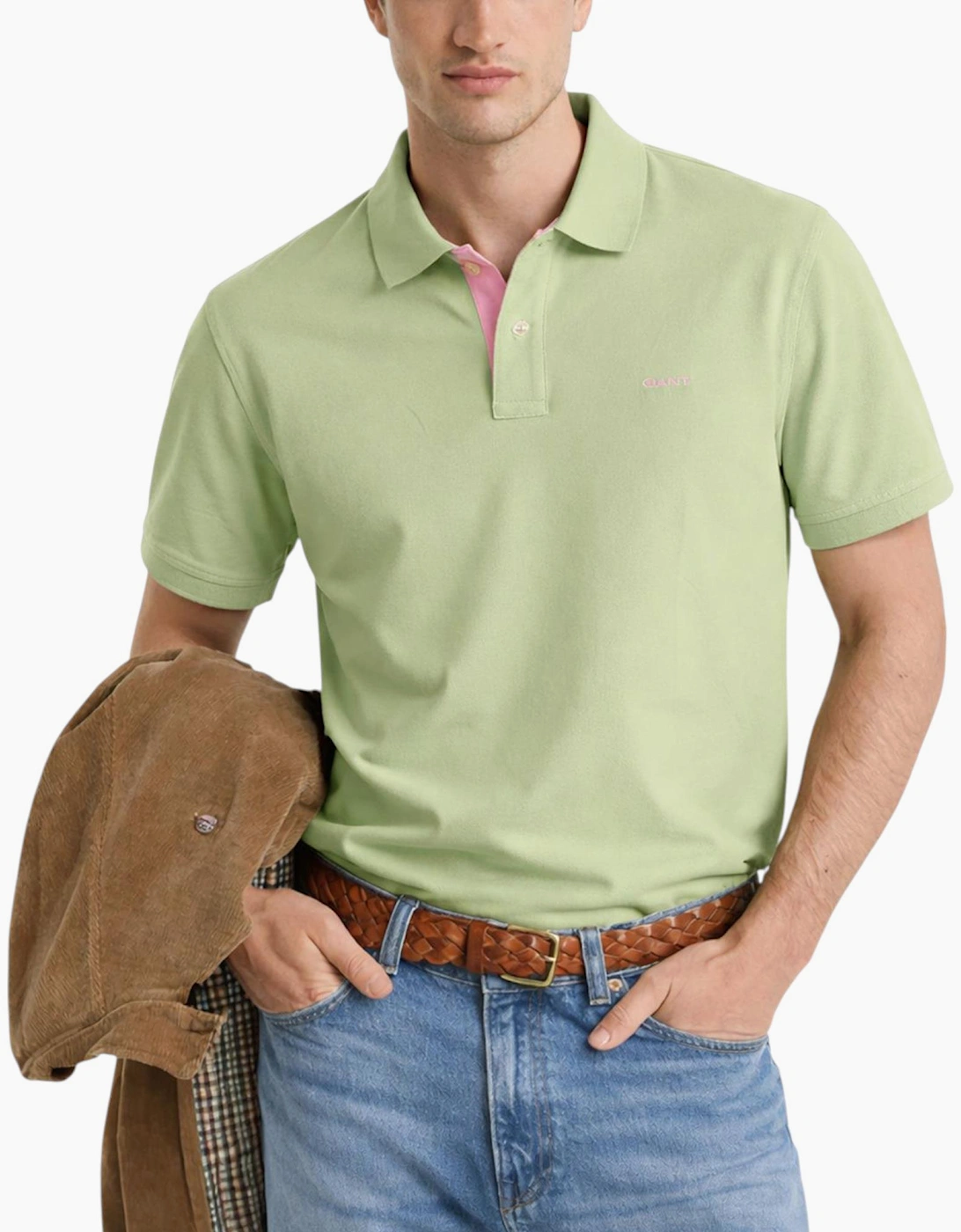 Gant Mens Polo Shirt Contrast Short Sleeve Summer Polo Cotton