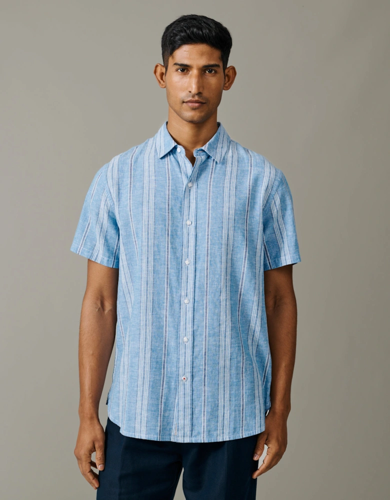 Austin Linen Blend Short Sleeved Shirt